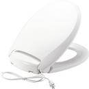Bemis White Plastic Round Closed Front Heated Toilet Seat with Cover 