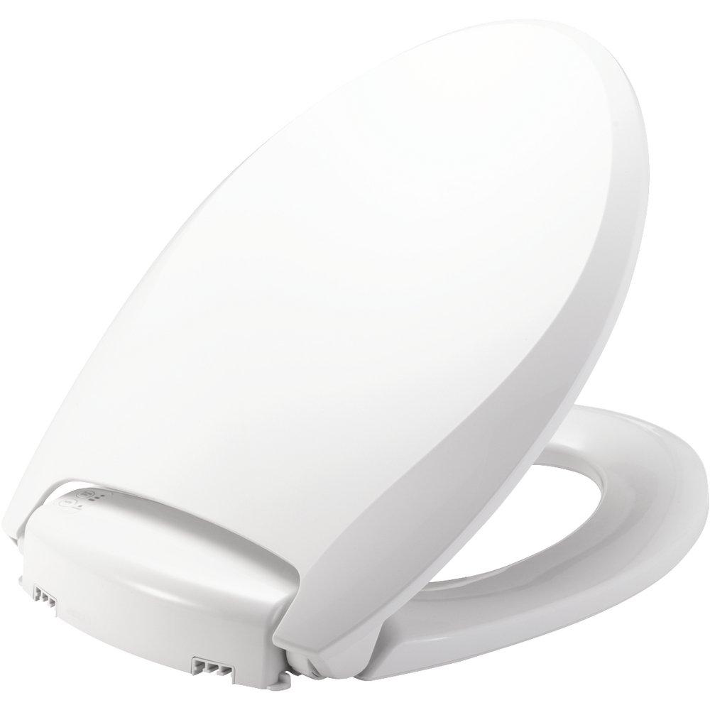 Bemis White Elongated Closed Front Toilet Seat with Cover 