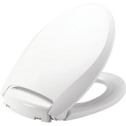 Elongated Closed Front Toilet Seat with Cover in White