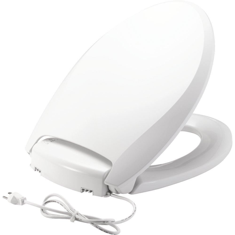 Bemis White Elongated Closed Front Toilet Seat with Cover 