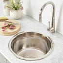 Native Trails Polished Nickel 17-3/4 x 17-3/4 in. Dual Mount Copper Bar Sink 