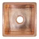 15 x 15 in. Undermount Hammered Recycled Copper Bar Sink in Polished Copper