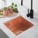 Native Trails Polished Copper 15 x 15 in. Undermount Hammered Recycled Copper Bar Sink 