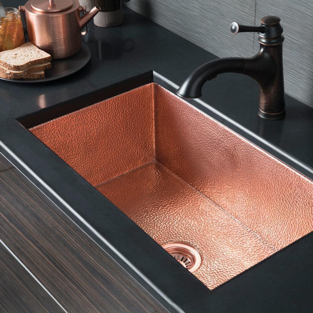 Native Trails Polished Copper 30 x 18-1/2 in. No Hole Copper Single Bowl Undermount Kitchen Sink 