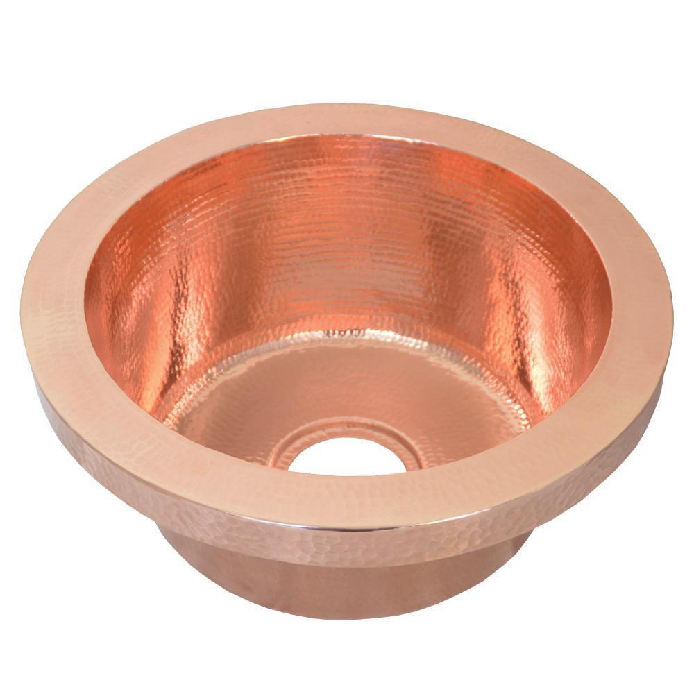 Native Trails Polished Copper 16 x 16 in. No Hole Drop-in Copper Bar Sink 