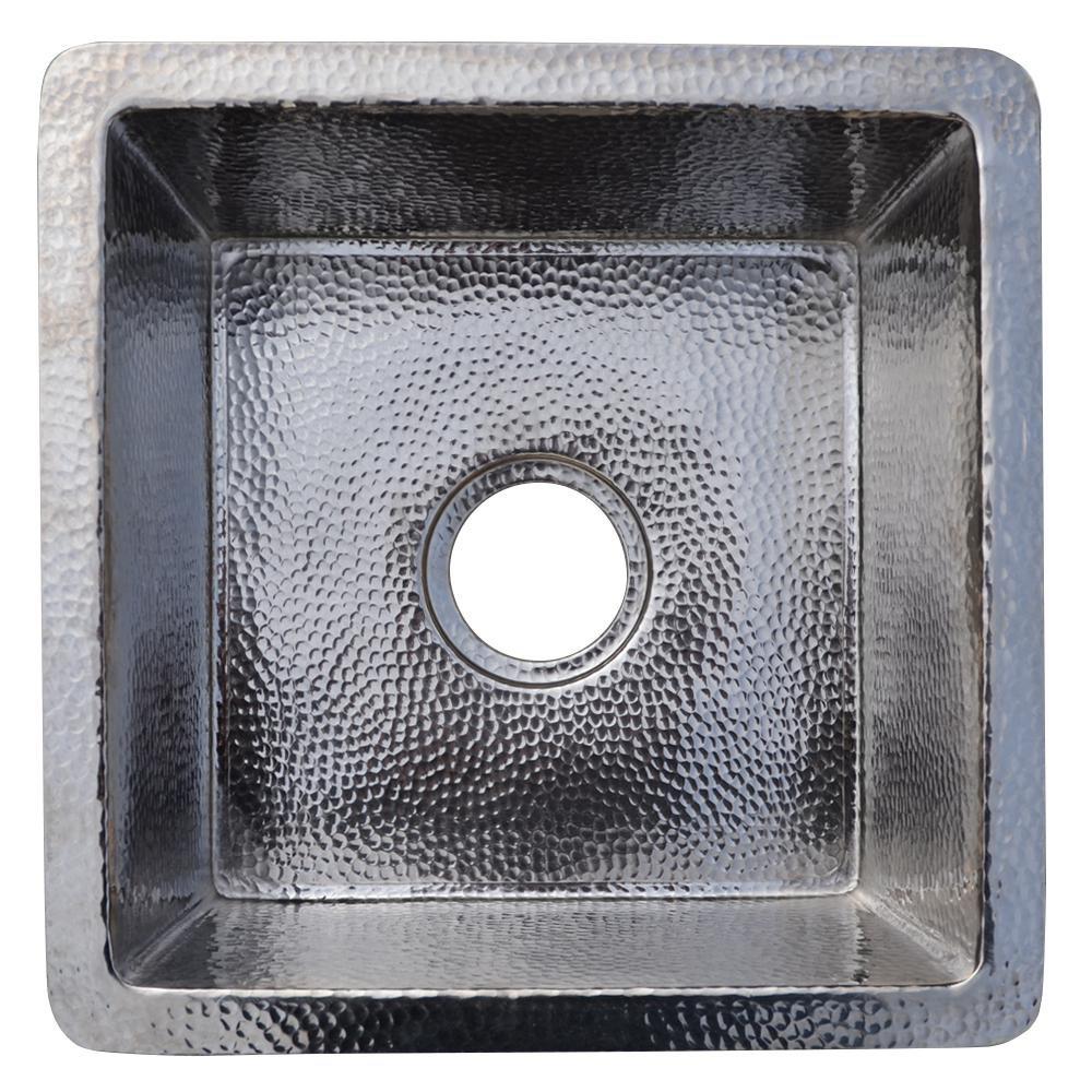 Native Trails Polished Nickel 15 x 15 in. Undermount Copper Bar Sink 