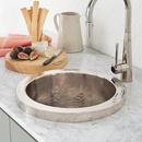 Native Trails Polished Nickel 16 x 16 in. No Hole Single Bowl Drop-In Recycled Copper Round Bar Sink with Center Drain 