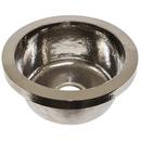 16 x 16 in. No Hole Single Bowl Drop-In Recycled Copper Round Bar Sink with Center Drain in Polished Nickel