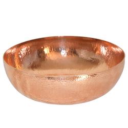 16 in. Vessel Round Bathroom Sink in Polished Copper