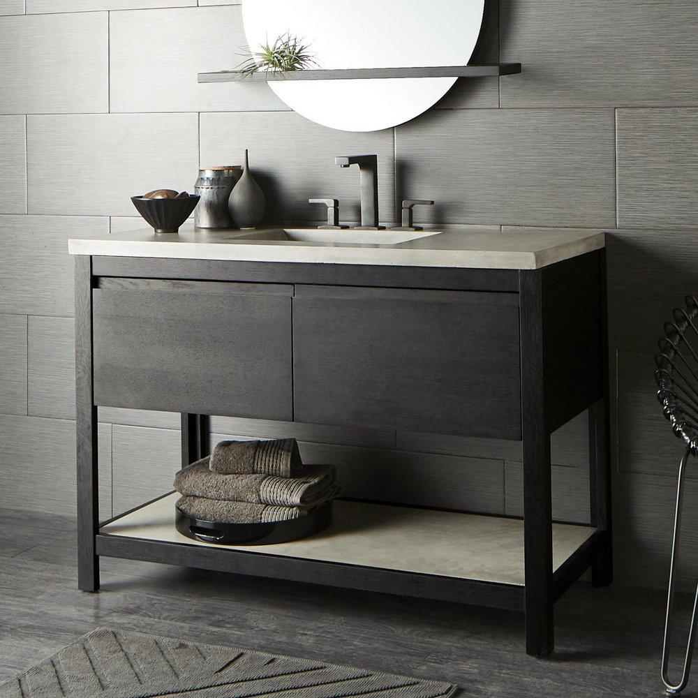 Native Trails Ash 48-1/2 in x 21-3/4 in Single Bowl Concrete Vanity Top 
