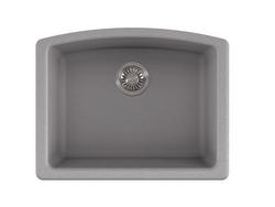 25 in x 20 in No Hole Composite Single Bowl Undermount Kitchen Sink in Shadow Grey