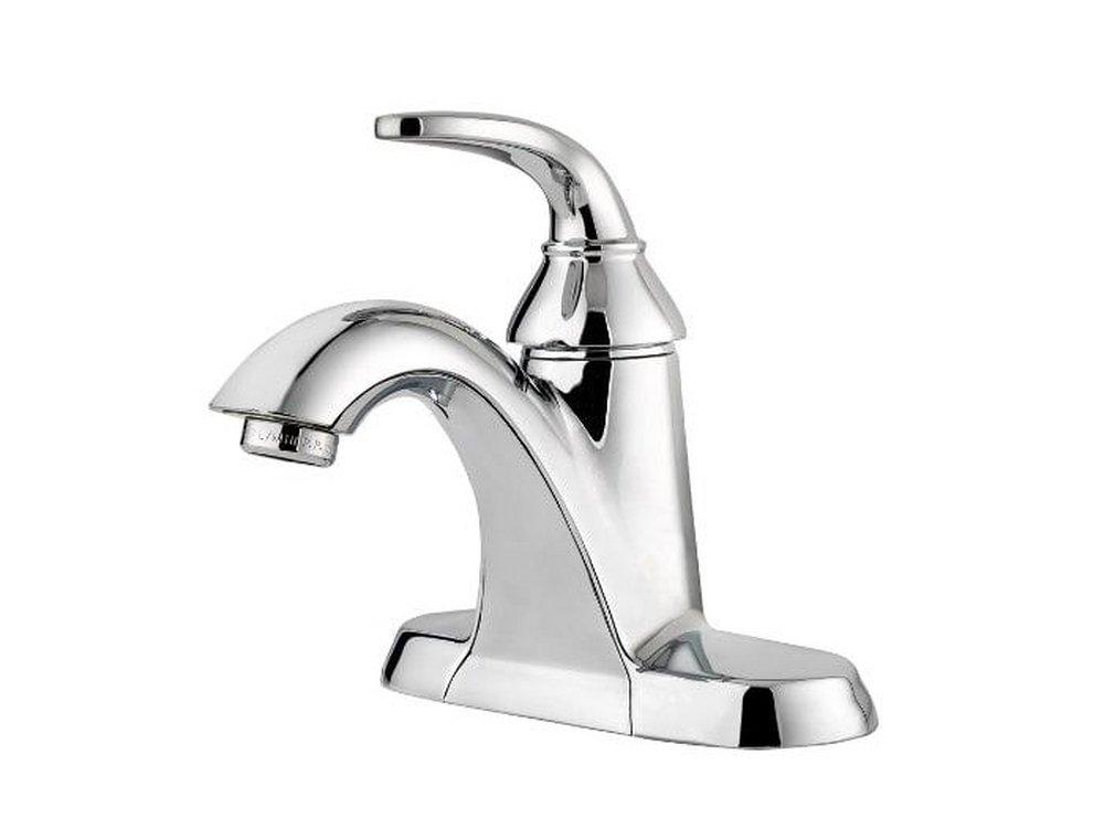 Pfister Polished Chrome Single Handle Centerset Bathroom Sink Faucet Lever Handle 