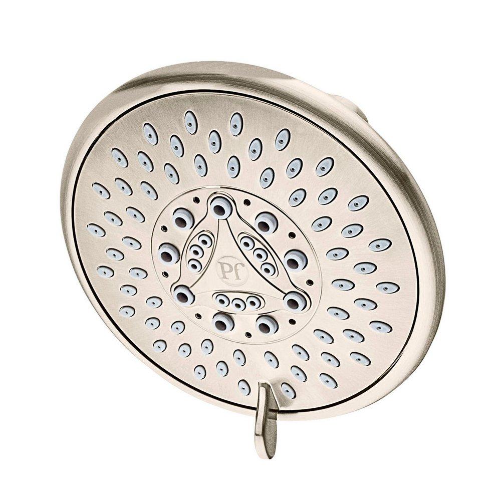 Pfister Brushed Nickel Multi Function Penetrating Massage, Rain, Invigorating, Champagne/RainCan and Champagne Showerhead 