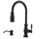 1.8 gpm 1 or 4-Hole Deck Mount Kitchen Sink Faucet with Single Handle and High Arc Pull-Down Spout in Tuscan Bronze
