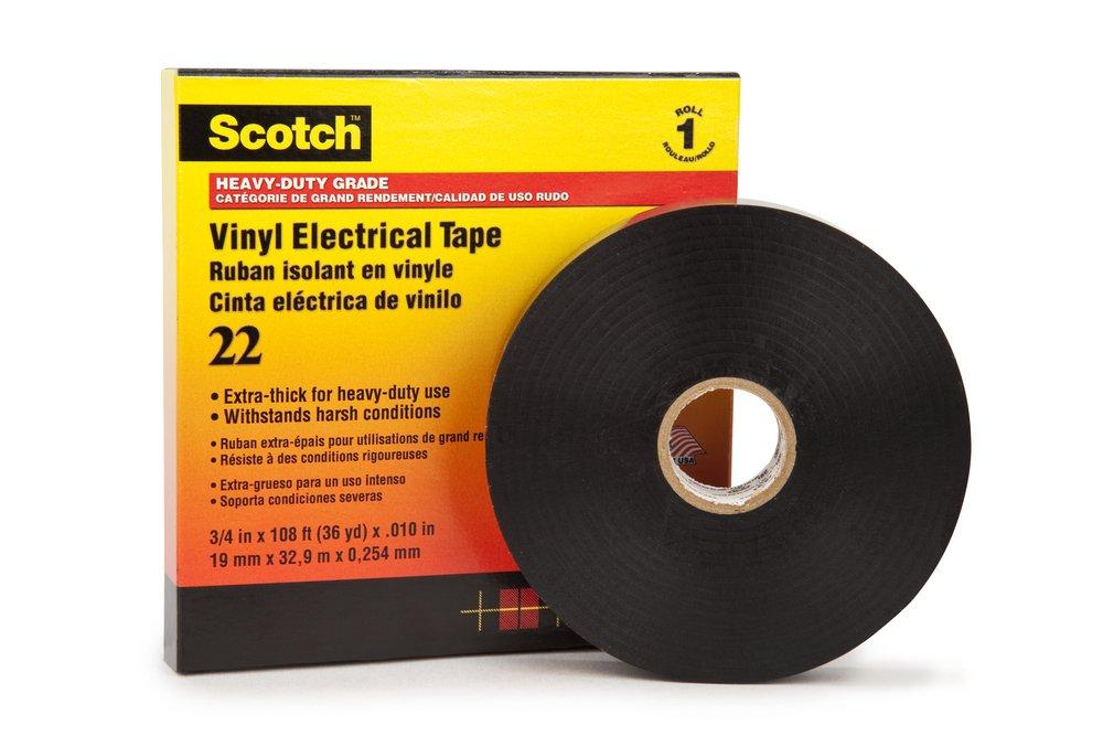 3M&trade; Scotch&reg; 1 in. Heavy Duty Plastic Electrical Tape 
