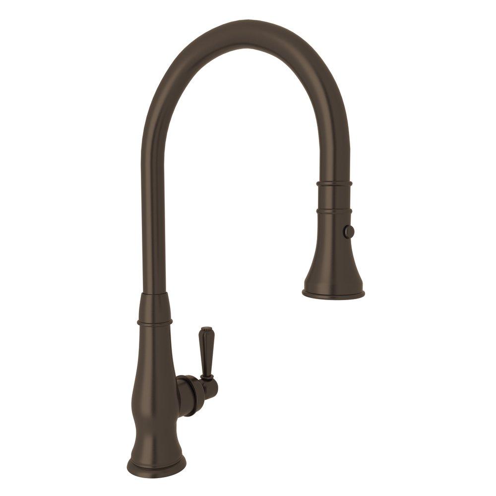 ROHL&reg; Tuscan Brass Single Handle Pull Down Kitchen Faucet 