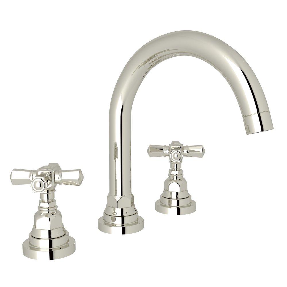 ROHL&reg; Polished Nickel Two Handle Widespread Bathroom Sink Faucet 