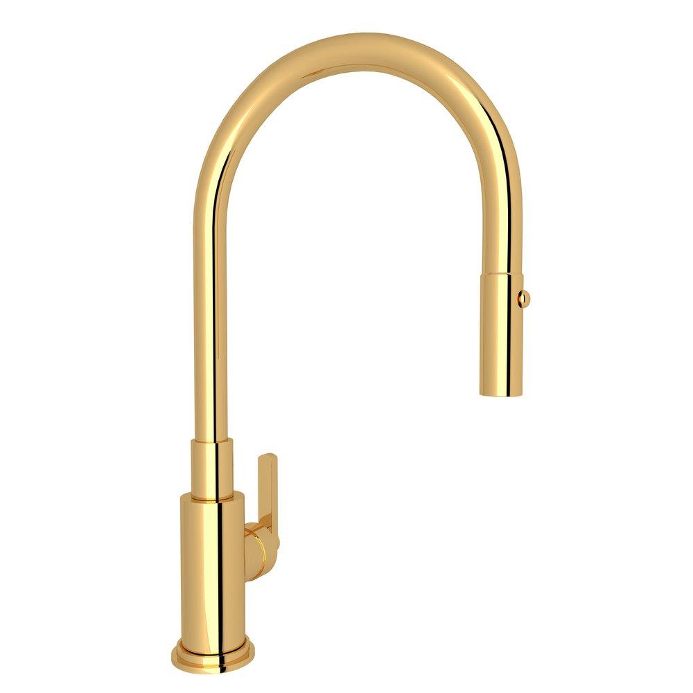 ROHL&reg; Inca Brass Single Handle Pull Down Kitchen Faucet 