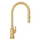 Single Handle Pull Down Kitchen Faucet in Inca Brass