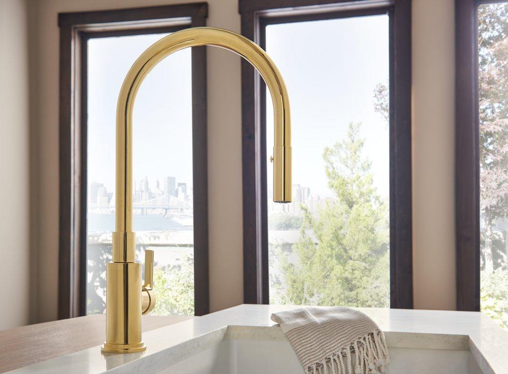 ROHL&reg; Inca Brass Single Handle Pull Down Kitchen Faucet 
