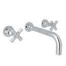 Wall Mount Widespread Bathroom Sink Faucet with Double Cross Handle in Polished Chrome