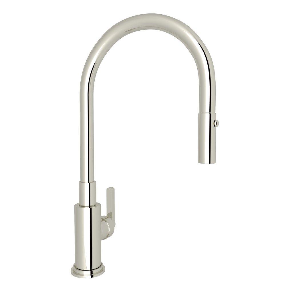 ROHL&reg; Polished Nickel Single Handle Pull Down Kitchen Faucet 