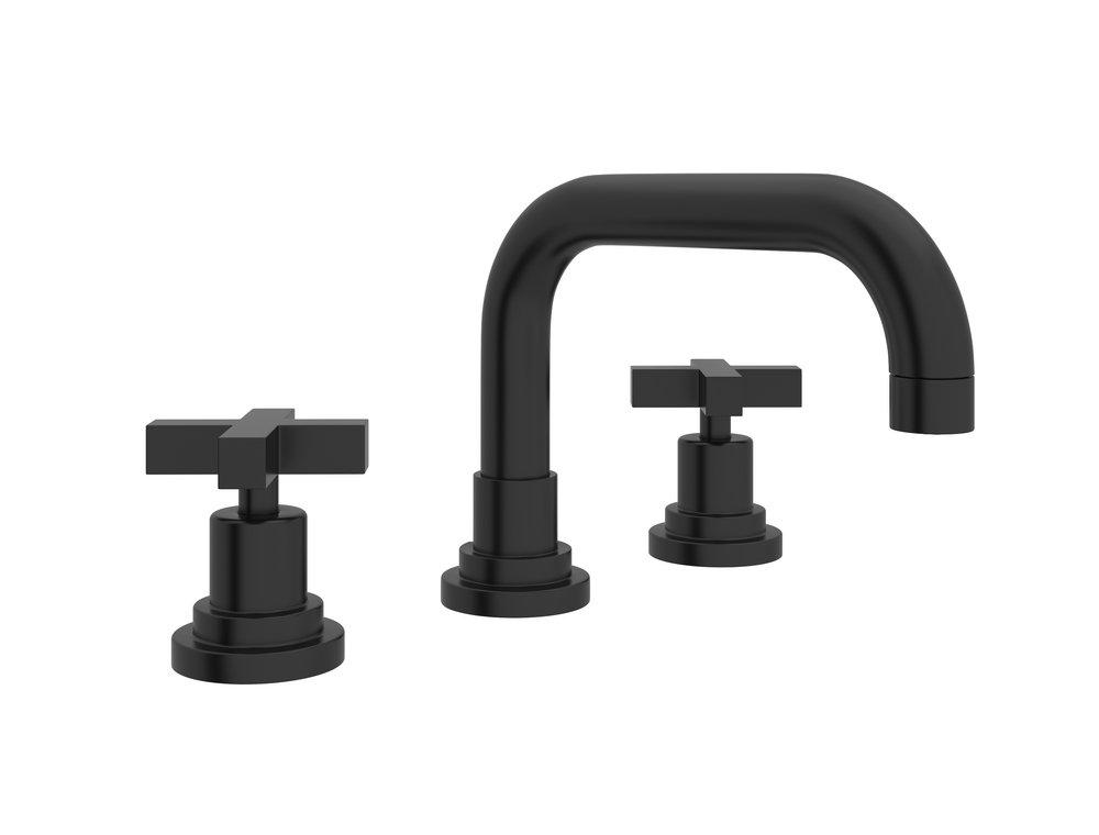 ROHL&reg; Matte Black Two Handle Widespread Bathroom Sink Faucet 