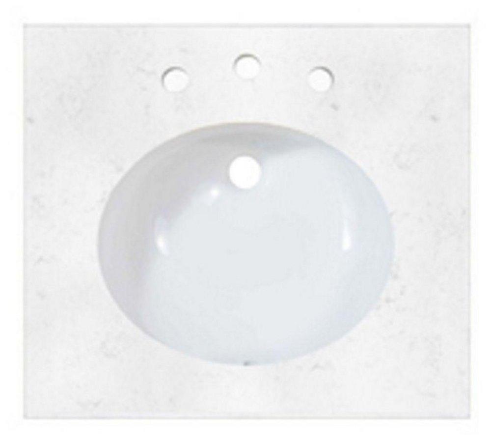 Fairmont Designs White Carrera 25 x 22-1/4 in. Single Bowl Quartz Vanity Top 