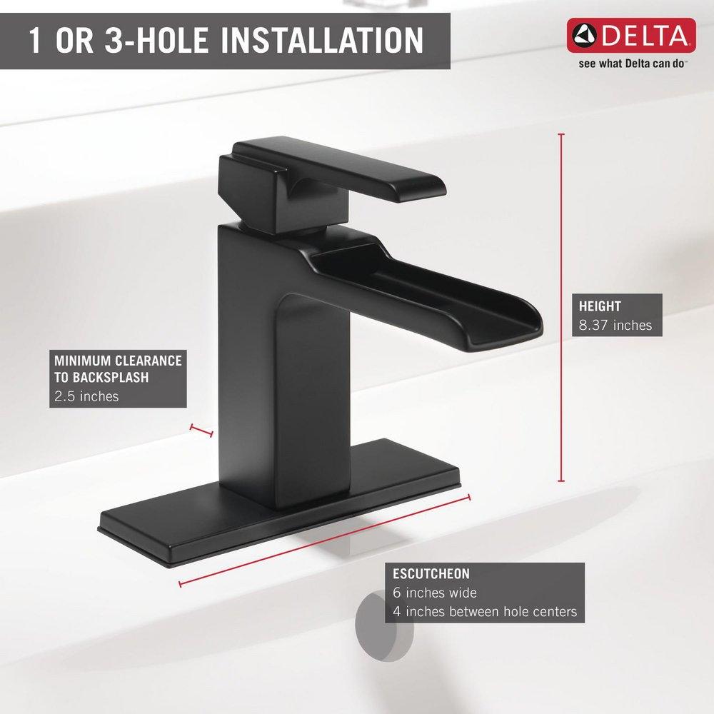 Delta Faucet Matte Black Single Handle Centerset Bathroom Sink Faucet 