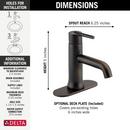 Delta Faucet Matte Black Single Handle Monoblock Bathroom Sink Faucet with Metal Pop-Up Drain Assembly 