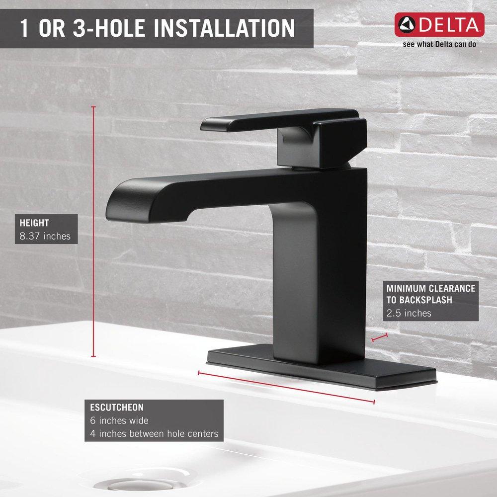 Delta Faucet Matte Black Single Handle Centerset Bathroom Sink Faucet 