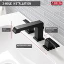 Delta Faucet Matte Black Two Handle Widespread Bathroom Sink Faucet with Metal Pop-Up Drain Assembly 