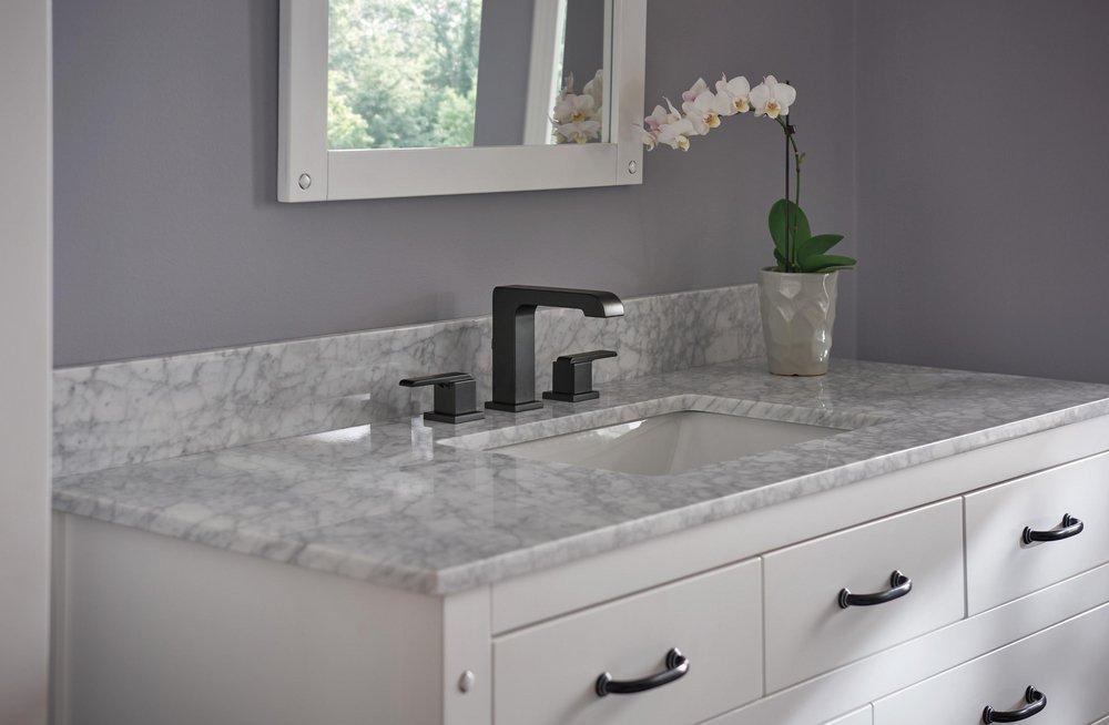 Delta Faucet Matte Black Two Handle Widespread Bathroom Sink Faucet 