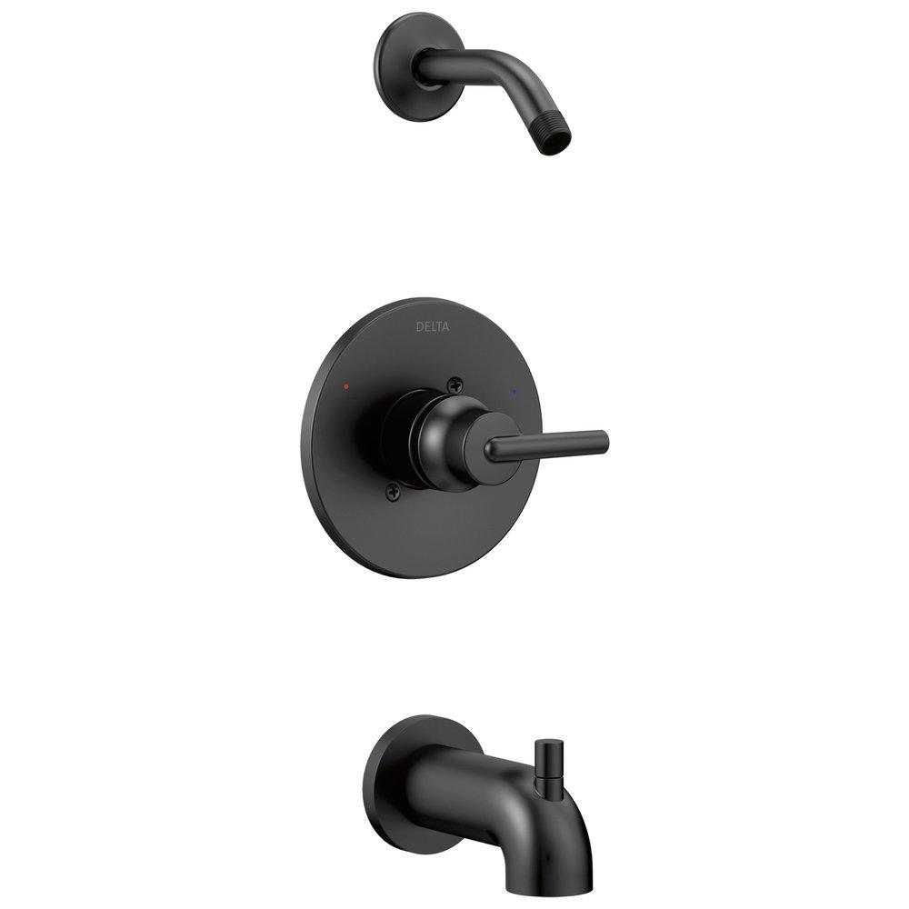 Delta Faucet Matte Black Single Handle Single Function Bathtub & Shower Faucet (Trim Only) 