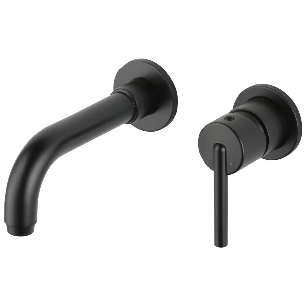 Delta Faucet Matte Black Single Handle Wall Mount Bathroom Sink Faucet 
