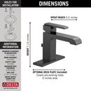 Delta Faucet Matte Black Single Handle Monoblock Bathroom Sink Faucet with Metal Pop-Up Drain Assembly 