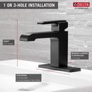 Delta Faucet Matte Black Single Handle Monoblock Bathroom Sink Faucet with Metal Pop-Up Drain Assembly 