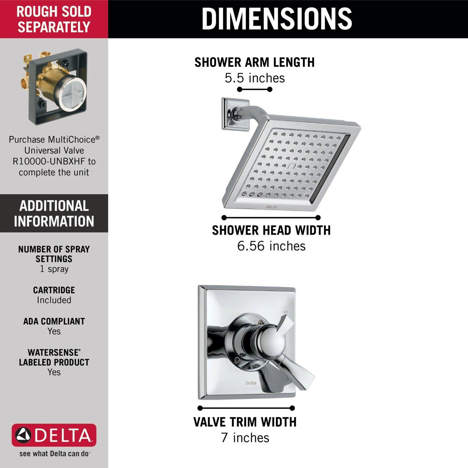 Delta Faucet Chrome Single Handle Single Function Shower Faucet (Trim Only) 