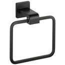 Rectangular Closed Towel Ring in Matte Black