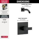 Delta Faucet Matte Black Single Handle Shower Faucet (Trim Only) 