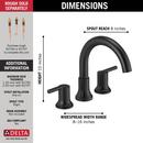 Delta Faucet Matte Black Two Handle Roman Tub Faucet Trim Only 