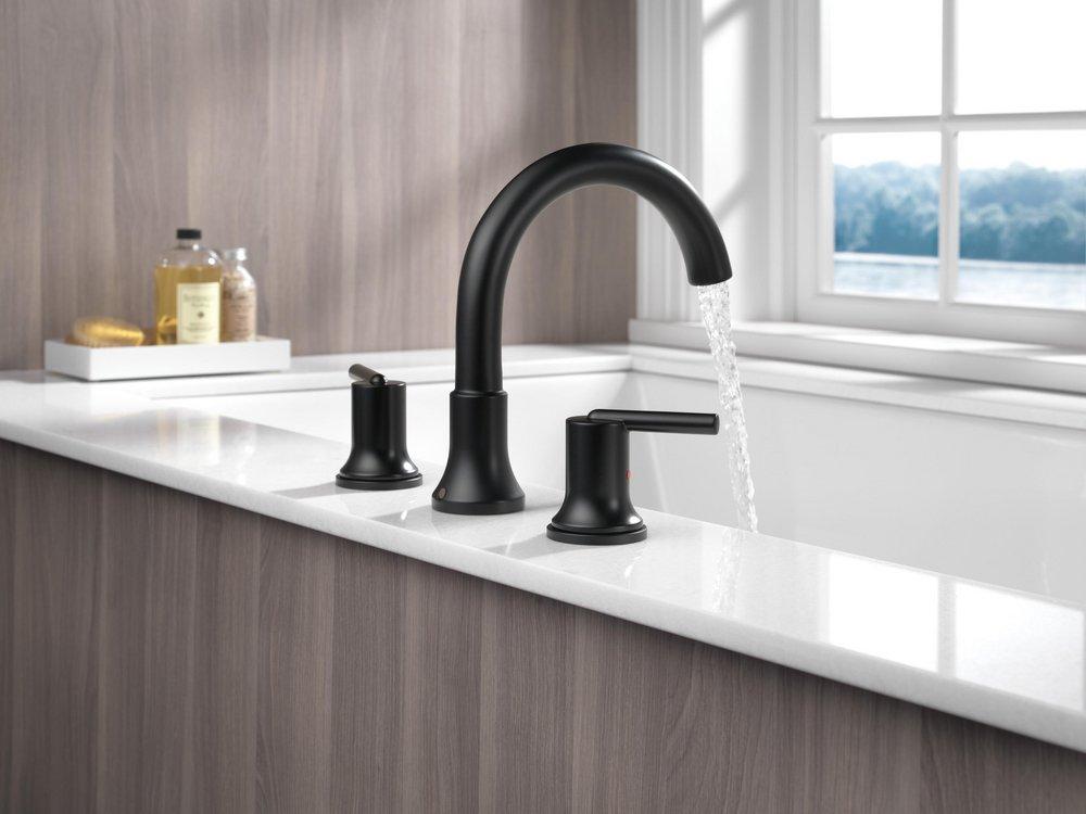 Delta Faucet Matte Black Two Handle Roman Tub Faucet Trim Only 