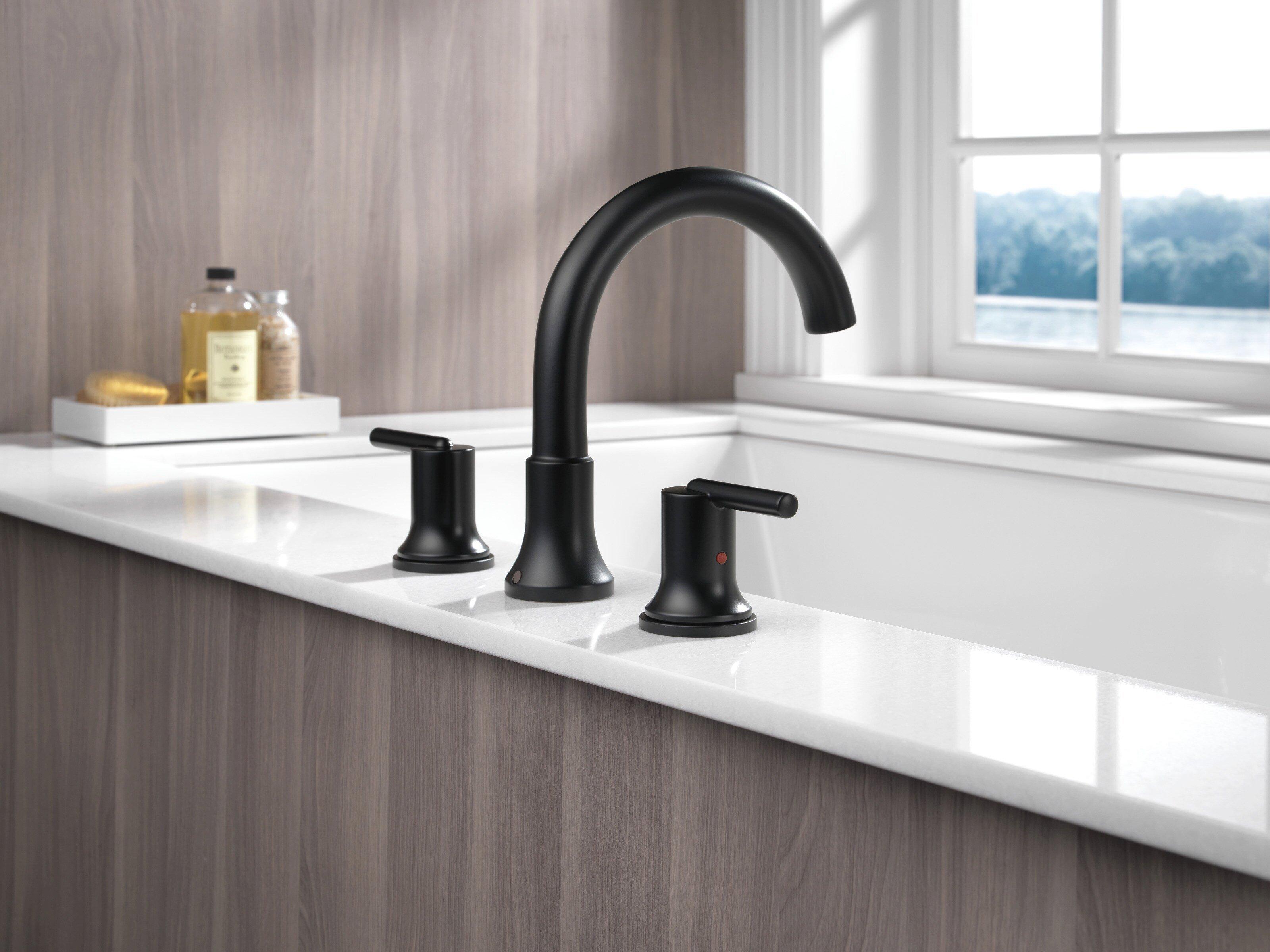 Delta Faucet Matte Black Two Handle Roman Tub Faucet (Trim Only) 