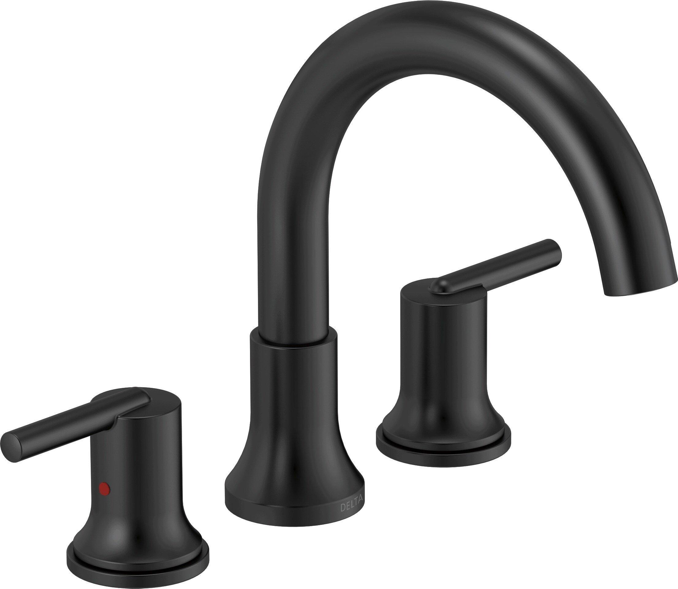 Delta Faucet Matte Black Two Handle Roman Tub Faucet (Trim Only) 