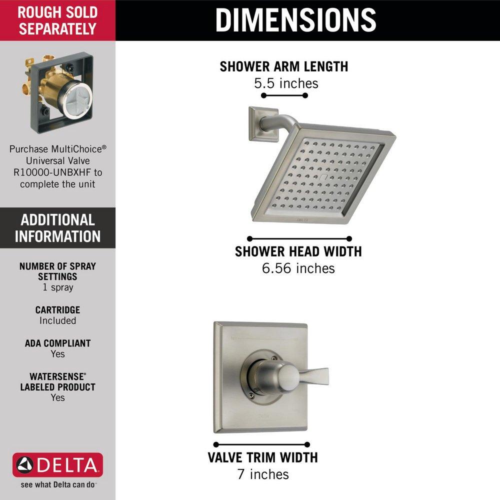 Delta Faucet Brilliance Stainless Single Handle Single Function Shower Faucet (Trim Only) 