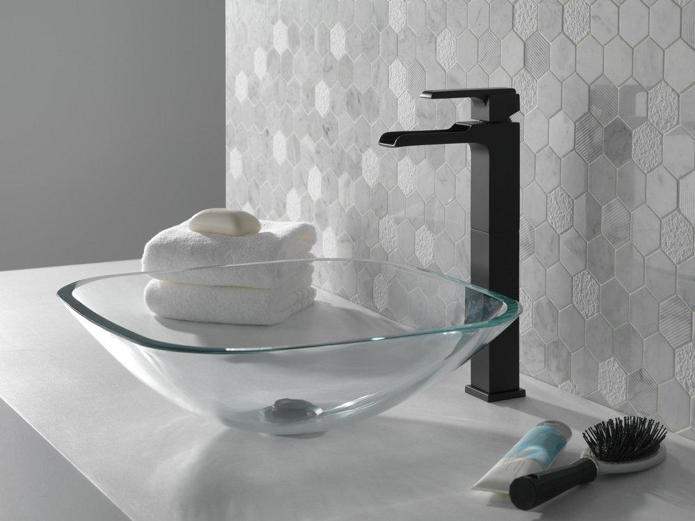 Delta Faucet Matte Black Single Handle Vessel Filler Bathroom Sink Faucet 