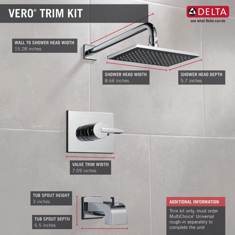 Delta Faucet Chrome Single Handle Single Function Bathtub & Shower Faucet (Trim Only) 