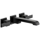 Delta Faucet Matte Black Two Handle Wall Mount Widespread Bathroom Sink Faucet 