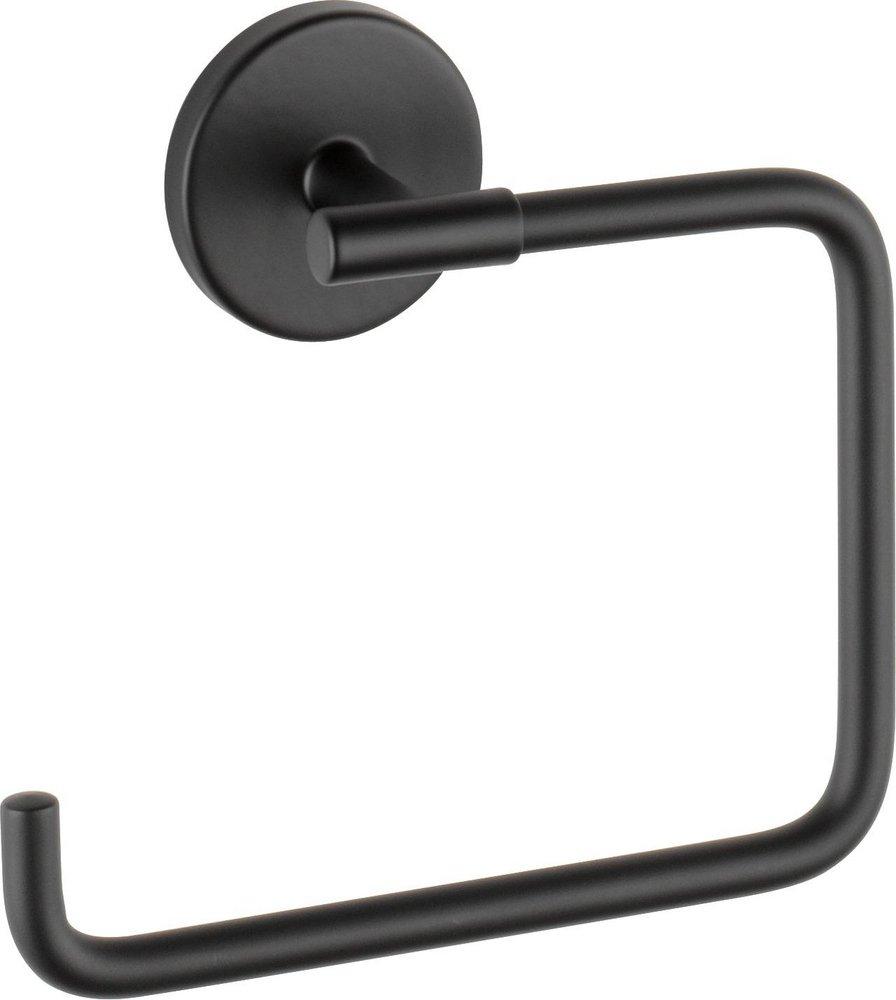 Delta Faucet Matte Black Rectangular Open Towel Ring 