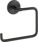 Rectangular Open Towel Ring in Matte Black